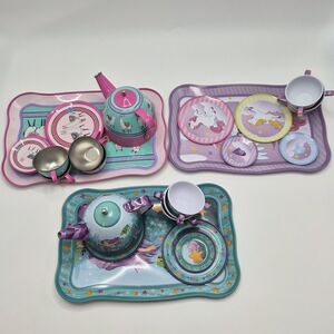 Set Of 3 Girl Tea Time Set For Replacement Mermaid, Unicorn, Llama Pretend Play